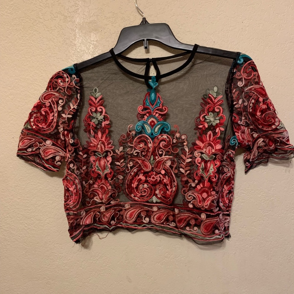 embroidered crop top